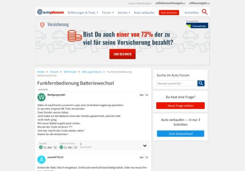 
                            9. Funkfernbedienung Batteriewechsel - VW Lupo Forum - autoplenum.de