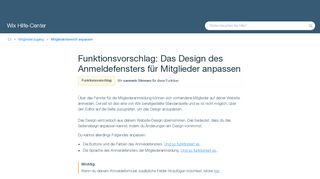 
                            11. Funktionsvorschlag: Das Anmeldefenster der ... - Wix Help Center