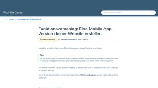 
                            5. Funktionsvorschlag: Eine Mobile App-Version ... - Wix Help Center