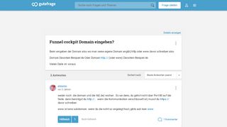 
                            13. Funnel cockpit Domain eingeben? - Gutefrage