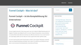 
                            9. Funnel Cockpit – Was ist das? ⋆ - Affiliate Marketing