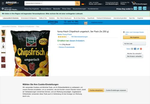 
                            7. funny-frisch Chipsfrisch ungarisch, 5er Pack (5x 250 g): Amazon.de ...