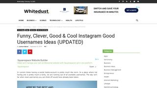 
                            8. Funny, Good & Cool Instagram Username Ideas(NEW) | WHITEDUST