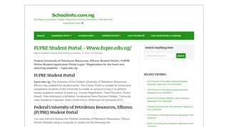 
                            9. FUPRE Student Portal - Www.fupre.edu.ng/ - Schoolinfo.com.ng