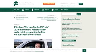 
                            11. Für den „Werner-Bonhoff-Preis“ 2015 nominiert: Malerbetrieb wehrt ...