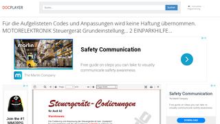 
                            13. Für die Aufgelisteten Codes und Anpassungen wird keine Haftung ...