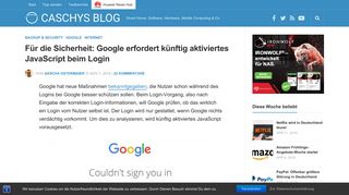 
                            2. Für die Sicherheit: Google erfordert künftig aktiviertes JavaScript beim ...