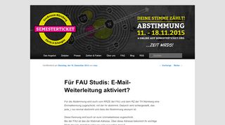 
                            10. Für FAU Studis: E-Mail-Weiterleitung aktiviert? | semesterticket.org