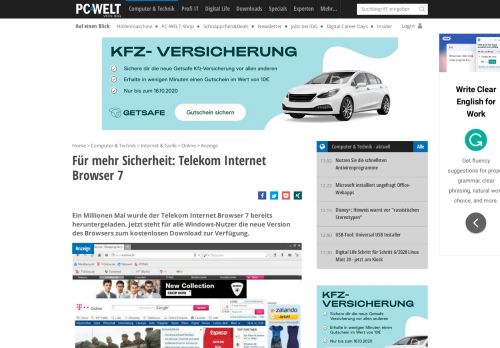 
                            11. Für mehr Sicherheit: Telekom Internet Browser 7 - PC-WELT