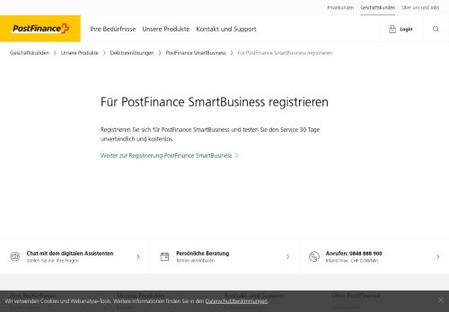 
                            4. Für SmartBusiness registrieren | PostFinance