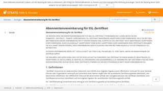 
                            6. Für STRATO Website: Abonnentenvereinbarung SSL-Zertifikat