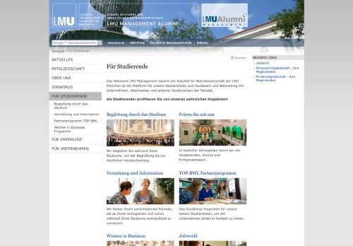 
                            2. Für Studierende - BWL Alumni - LMU München