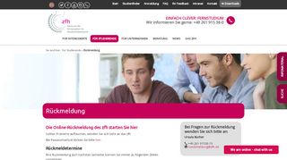 
                            3. Für Studierende - Rückmeldung - ZFH.de