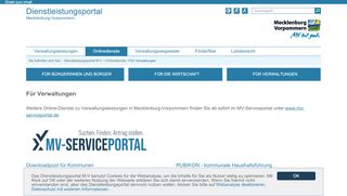 
                            2. Für Verwaltungen - Dienstleistungsportal M-V