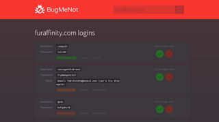
                            3. furaffinity.com passwords - BugMeNot