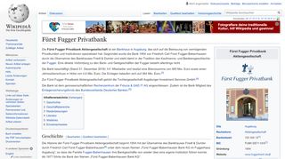 
                            9. Fürst Fugger Privatbank – Wikipedia