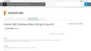 
                            1. Fusion 360 crashes when trying to launch | Fusion 360 | Autodesk ...