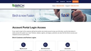 
                            12. Fusion (formerly Birch) Customer Portal Self-Service Login