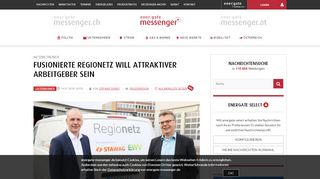 
                            12. Fusionierte Regionetz will attraktiver Arbeitgeber sein - energate ...