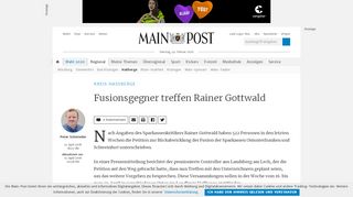 
                            6. Fusionsgegner treffen Rainer Gottwald - Main-Post