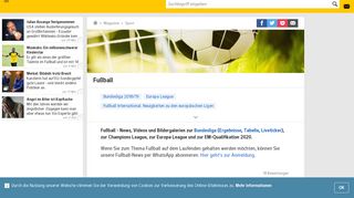 
                            10. Fußball - News zu Bundesliga, Champions League, WM 2018 | WEB.DE