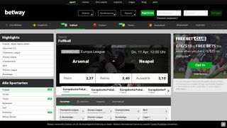 
                            3. Fußball-Wetten von Betway | Fußball-Quoten - Betway Sports