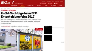 
                            7. Fußballverband - Knöbl-Nachfolge beim BFV: Entscheidung folgt 2017 ...