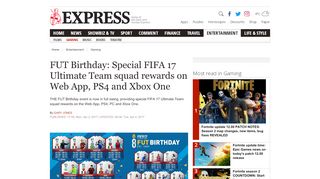 
                            7. FUT Birthday: Special FIFA 17 Ultimate Team squad rewards on Web ...