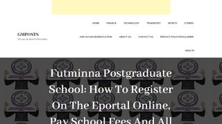 
                            12. Futminna Postgraduate School: How To Register On The Eportal ...