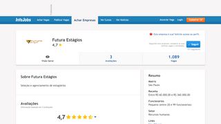 
                            6. FUTURA ESTÁGIOS - Por Dentro da Empresa | Infojobs