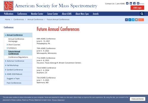 
                            4. Future Annual Conferences - ASMS