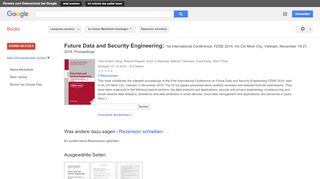 
                            11. Future Data and Security Engineering: 1st International Conference, ...