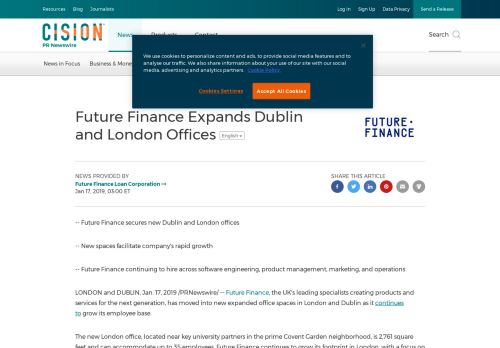 
                            7. Future Finance Expands Dublin and London Offices - PR Newswire