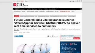 
                            11. Future Generali India Life Insurance launches 'WhatsApp for Service ...