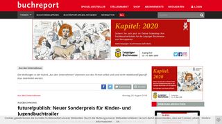 
                            12. future!publish: Neuer Sonderpreis für Kinder- und Jugendbuchtrailer ...