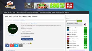 
                            3. Futuriti Casino 100 free spins bonus - 15.01.2018