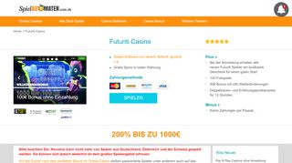 
                            9. Futuriti Casino | 100 Freispiele + Bonus bis zu 1000€ + 100€ ohne ...