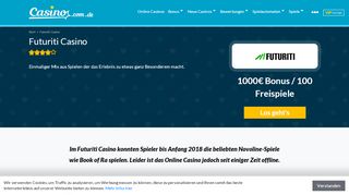 
                            2. Futuriti Casino | 1000€ BONUS + 100€ ohne Einzahlung - Online Casino