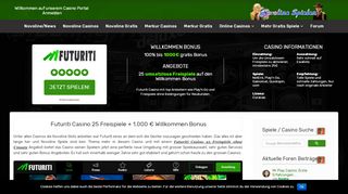 
                            3. ▷ Futuriti Casino 120 Freispiele ohne Bedingung ֍ 2000€ Reload ...