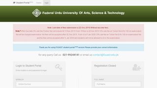 
                            1. FUUAST Student Portal | Home