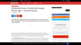 
                            8. FUWUKARI Portal | FUWUKARI Student Portal Login – fuwukari.edu.ng