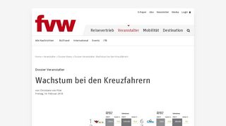 
                            8. fvw Dossier Veranstalter 2018 – Kreuzfahrt: Wachstum auf dem Wasser