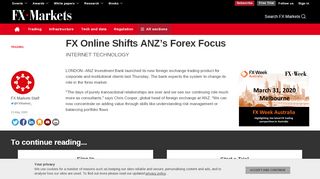 
                            6. FX Online Shifts ANZ's Forex Focus - FX Week