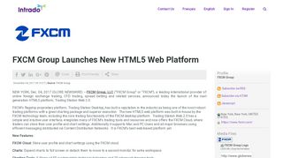 
                            13. FXCM Group Launches New HTML5 Web Platform - Globe Newswire