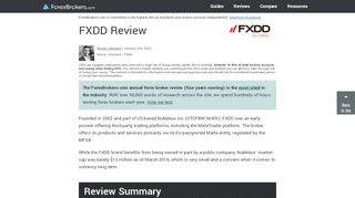 
                            9. FXDD Review - ForexBrokers.com