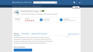 
                            4. FXDM MetaTrader 4 - Software Informer. You can trade currencies ...