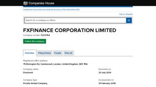 
                            13. FXFINANCE CORPORATION LIMITED - Overview (free ...