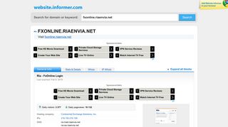 
                            3. fxonline.riaenvia.net at WI. Ria - FxOnline Login - Website Informer