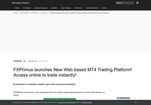 
                            2. FXPRIMUS – FXPrimus launches New Web based MT4 Trading ...