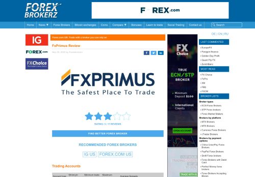 
                            8. FxPrimus Review - ForexBrokerz.com